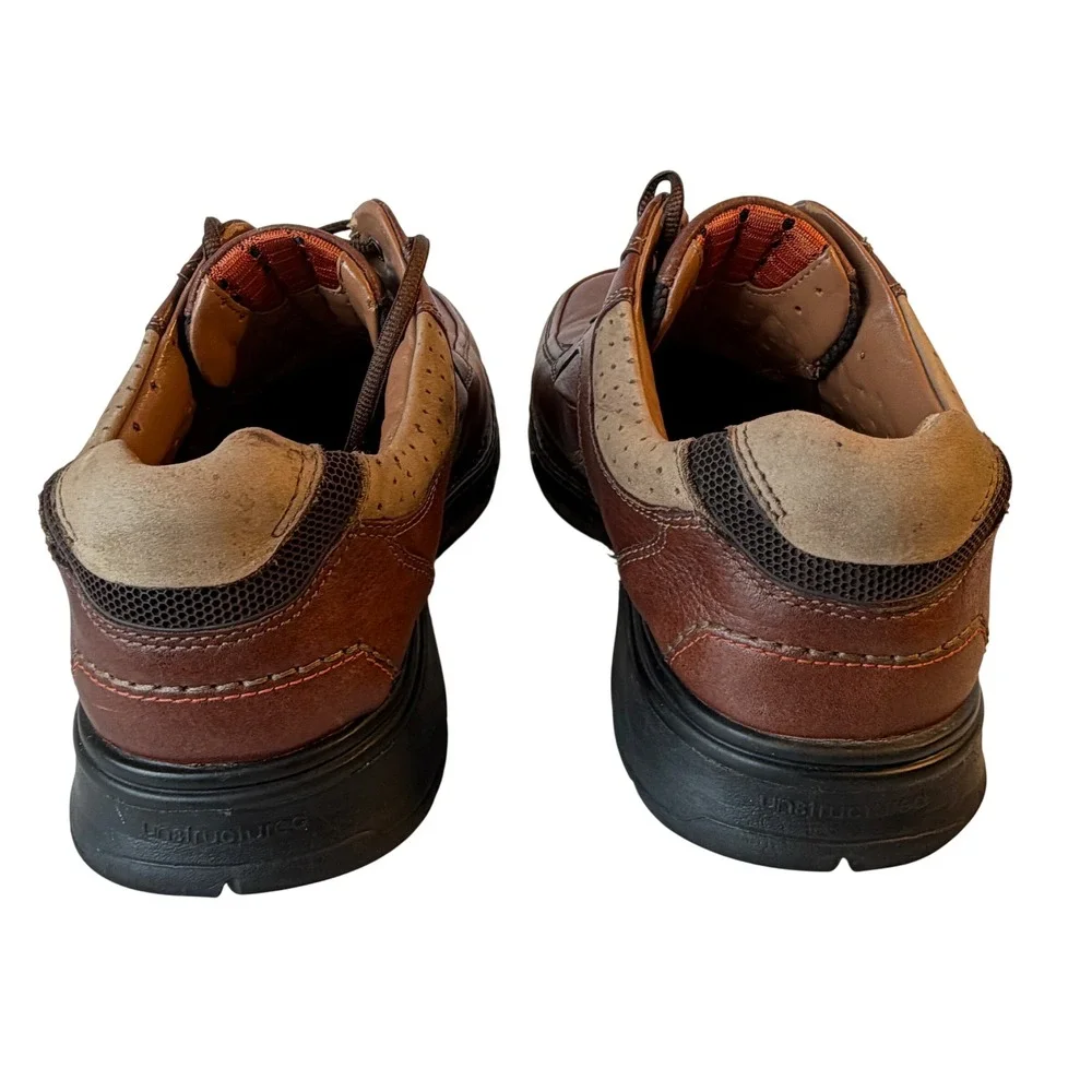 Clarks Unstructured Un.Corner Mens Brown Leather Moc Toe Oxfords Size 12 W